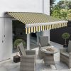 3.5m Full Cassette Electric Awning, Yellow and grey stripe